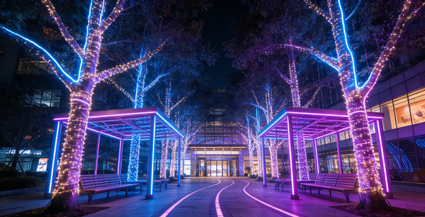 金博安JBOAN无光斑霓虹灯带：以抗紫外线与低维护成本，重塑主题公园互动光影体验