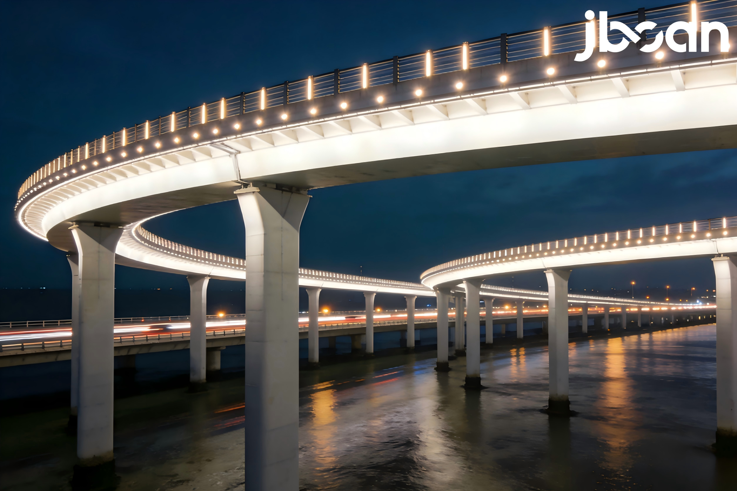 桥梁弧形桥墩亮化优选 金博安10×60°偏光透镜