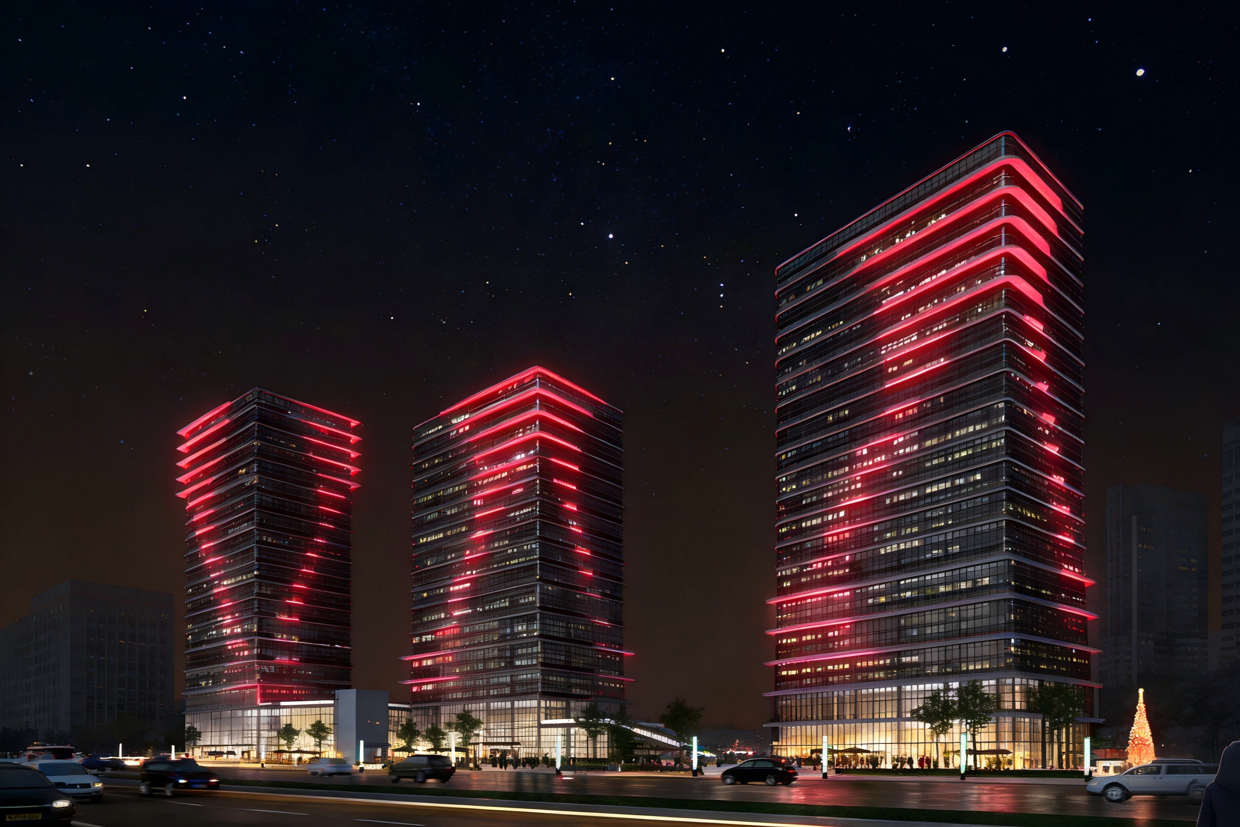 深圳华南城楼宇亮化升级金博安工程级RGBW柔性洗墙灯